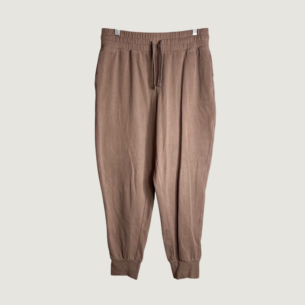 Pact CloudKnit Joggers Women Sz L Taupe Organic Cotton Relaxed Sweatpants